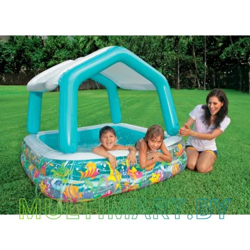 Надувной бассейн Intex Sun Shade 57470 (157x122, голубой) картинка 2